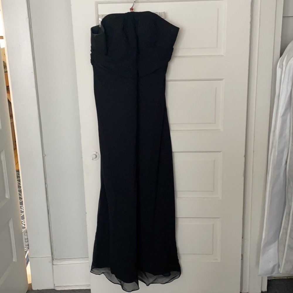 Black floor length strapless gown